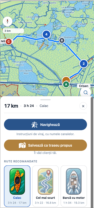 Captură Delta Dunării Maps - Caiace și bărci
